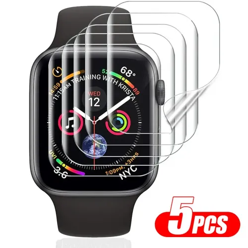 Film de protection d'écran pour Apple Watch 8 7 6 SE 5 4 3, 5 pièces/lot, protection complète pour série IWatch 38mm 42mm 45mm 41mm 40mm 44mm