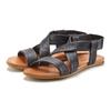 Sandale LASCANA "Sommerschuh", Damen, Gr. 38, schwarz, Obermaterial: 100% Rindsleder. Decksohle: 100% Rindsleder. Laufsohle: 100% Synthetik, unifarben, casual, Schuhe, aus Leder mit raffinierten Riemchen, Sandalette, Sommerschuh