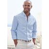 Langarmhemd JOHN DEVIN "Regular Fit", Herren, Gr. M (39/40), N-Gr, blau (blau, gestreift), Web, Obermaterial: 100% Baumwolle, gestreift, casual, regular fit, Rundhals, Langarm Manschette, Hemden, Streifenhemd mit Button-down-Kragen, aus reiner...