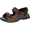 Sandale WALDLÄUFER "H-Taro", Herren, Gr. 10 (44,5), braun (dunkelbraun), Nubukleder, Basic, Schuhe, Sommerschuh, Klettschuh, Freizeitsandale, mit Profilsohle, H-Weite