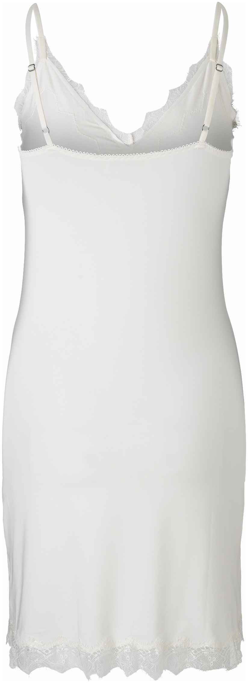 Unterkleid ROSEMUNDE "Billie Strap Dress", Damen, Gr. 46, N-Gr, weiß (ivory), Single Jersey, Obermaterial: 90% Polyester, 10% Elasthan, unifarben, Feminin, schmal, tiefer V-Ausschnitt, Kleider, mit wunderschönem Vintage-Spitzenbesatz an Ausschnitt... Image