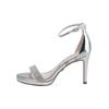 High-Heel-Pumps BUFFALO "Buffalo Damen Buffalo Monroe 2 Vegan Patent", Damen, Gr. 37, silber, Kunstfaser, unifarben, Schuhe High Heel-Sandalette