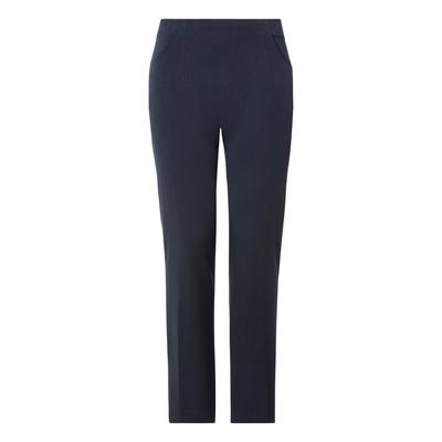 Schlupfhose KJBRAND "Schlupfhose Susie in Bi-Stretch, Kammgarnoptik", Damen, Gr. 22, K-Gr, blau (marine), Web, Obermaterial: 63% Polyester, 35% Viskose, 2% Elasthan, feminin, Hosen, ideal für kräftige Oberschenkel Image