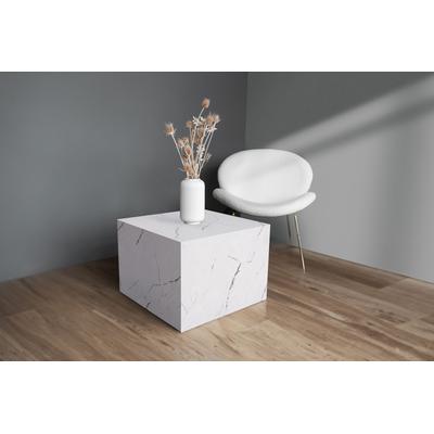 Beistelltisch KAYOOM "Cuboid 125, modernes Design, robuste Konstruktion", weiß, B:55cm H:40cm T:55cm, MDF mit lackfreiem 3D-Papier, Tische, vielseitig einsetzbar, edle Oberfläche, robuste Konstruktion Image