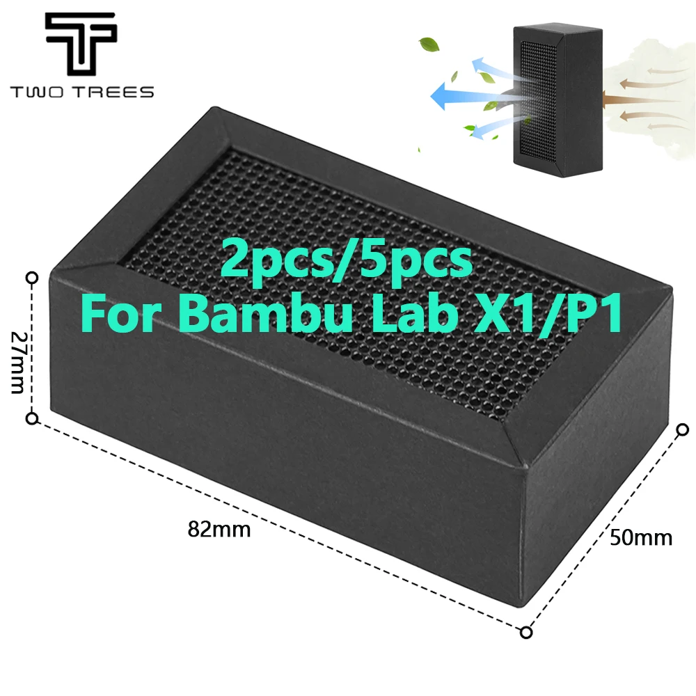 1/2/5Pcs Für Bambu Lab P1 X1 Aktivkohle Luftfilter reiniger Filter Ersatz Für Bambu Lab X1 X1C P1P P1S 3D Drucker Image