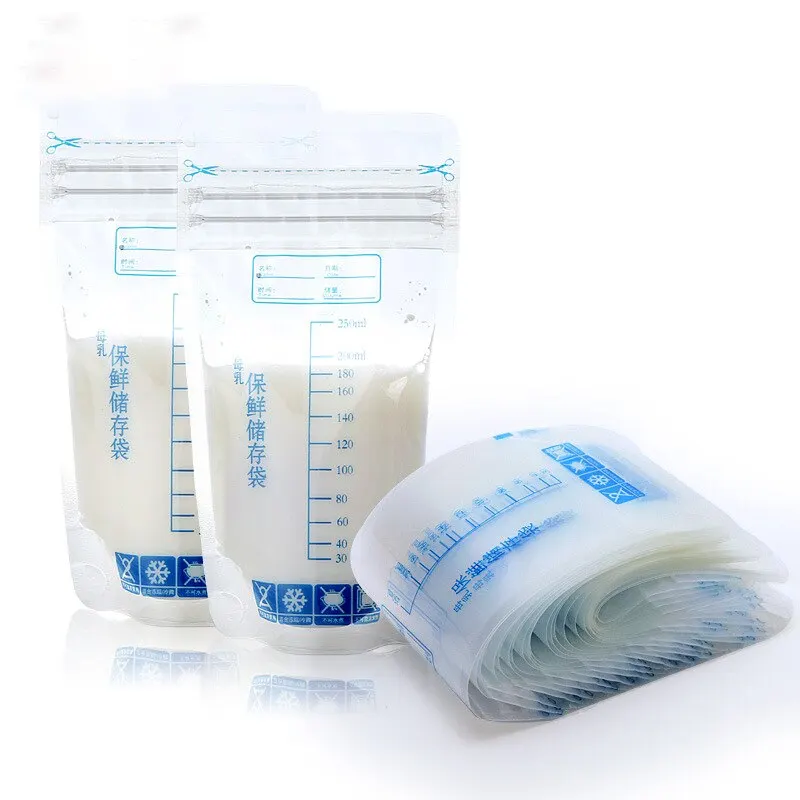 Muttermilch Aufbewahrung beutel mit 250ml selbst stehenden Babynahrung vorrats behältern kein Leck Milch Gefrier beutel sicheres Futter bpa frei 30 stücke Image