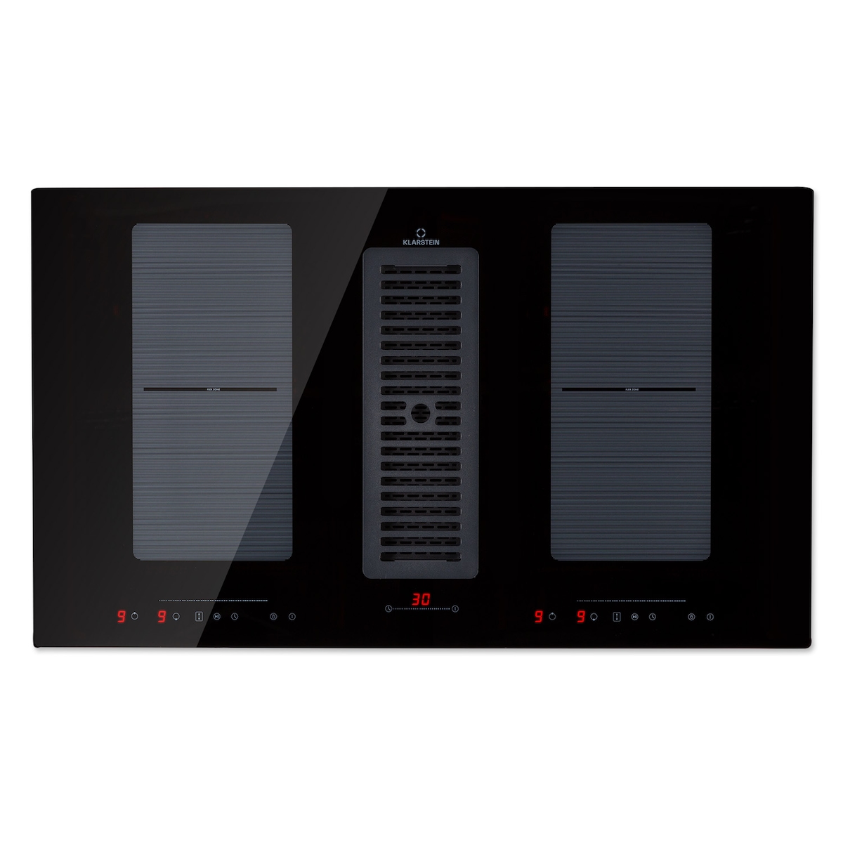Klarstein Full House Down Air System Induktionsherd + Dunstabzugshaube 477 m³/h Schwarz Image