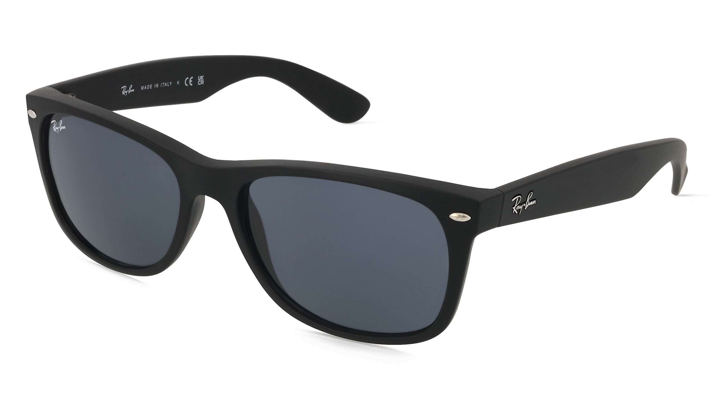 Ray-Ban 0RB2132 NEW WAYFARER Unisex-Sonnenbrille Vollrand Quadratisch Propionat-Gestell, Schwarz