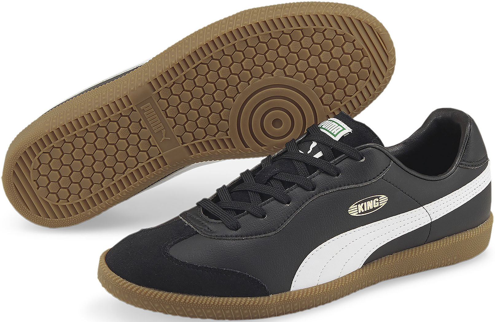 Sneaker PUMA "KING 21 IT", Damen, Gr. 47, schwarz-weiß (puma schwarz, puma weiß, gum), Synthetik, Schuhe Sneaker