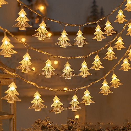 LED-Elch-Schneeflocken-Feenlichter 6m 3m 1,5m Baumsternlichter Neujahrs-Party Feiertagsheim-Garten-Dekoration Hängelichter Image