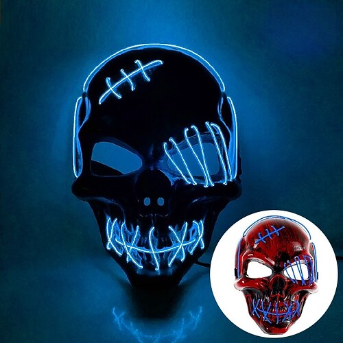 Halloween leuchtende Maske mit LED-Leuchten, Skelett-Piratenmaske, Halloween-Maske für Festival, Cosplay, Halloween-Requisite, Karnevalsgeschenke Image