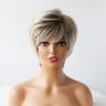 Short Wigs for White Women Gray Wig for White Women Pixie Cuts Wigs for Older Women Full Curly Hair for Daily (#1 56cm 22.05inch (Recommended for small head