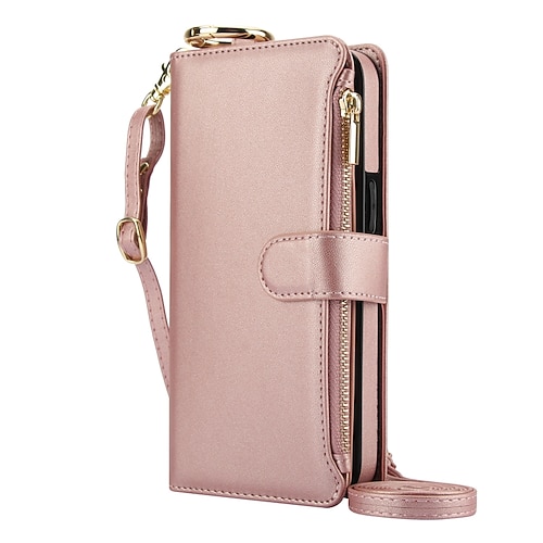 Handy Hülle Handyhüllen Für iPhone 17 Pro Max 17 Air 16 15 14 Pro Max Plus 16e 13 12 11 Pro Max Mini Rückseite Brieftaschenhülle Mit Ständer Ringhalter Reisverschluss Retro TPU PU-Leder Image