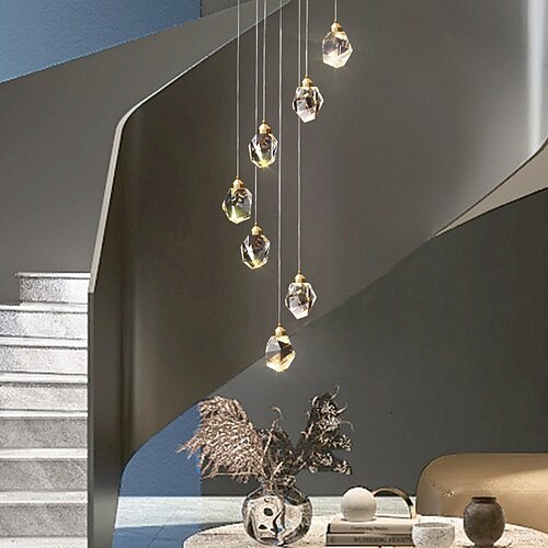 3-flammig 5-flammig 7-flammig 10 cm Dimmbar Einzel-Design Pendelleuchte Kristall Galvanisiert Modern Nordischer Stil 85-265V Image