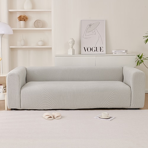 Elastischer Sofabezug, vollständiger Bezug, kratzfest gegen Katzen, verdickter, cremiger Stil für dauerhaften Möbelschutz, geeignet für alle Jahreszeiten und Sofatypen Image