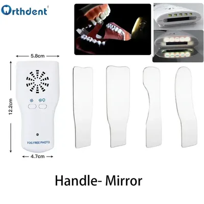 Dental Anti-Fog Mirrors Set Mirror With LED Light Orthodontic Reflectors Fog Free Intraoral