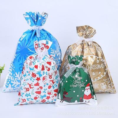 30pcs Christmas Bags Large Size Wrapping Assorted Styles Christmas Bags with Ribbon Ties for Xmas Wrap