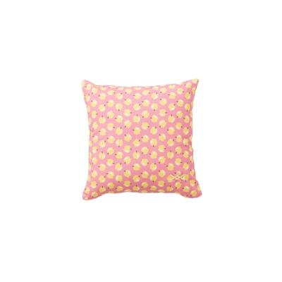 Benetton - Kissen 40X40Cm 144Tc 100 % rosa Baumwolle mit gelben Äpfeln und Früchten