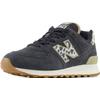 Sneaker NEW BALANCE "WL574", Gr. 36,5, schwarz-weiß (anthrazit), Leder, Textil, sportlich, Schuhe