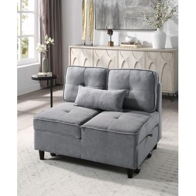 Schlafsofa "Freddy", grau, B:107cm H:85cm T:85cm, ATLANTIC HOME COLLECTION, Sofas, wandelbar zum Loungesessel, Relaxliege und Gästebett, inkl. Kissen Image