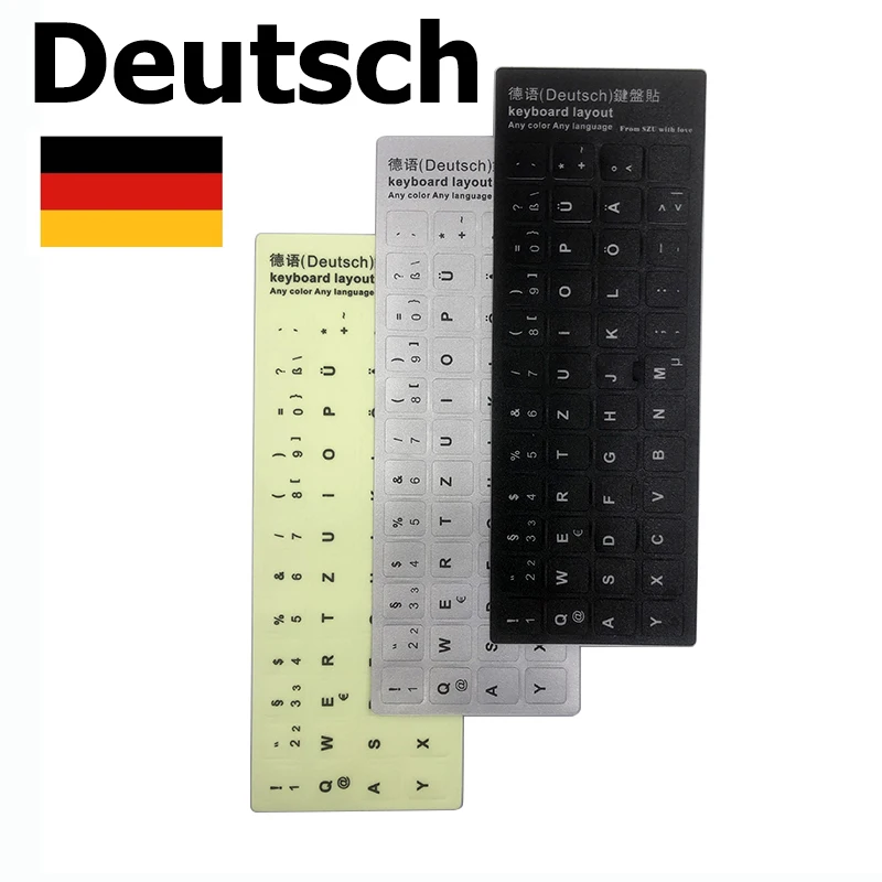 German Keyboard Stickers Letter Alphabet Layout Deutsch Tastatur Aufkleber Image