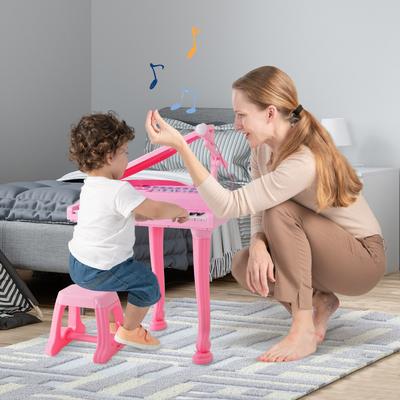 37 Keys Kids Piano Keyboard with Stool and Piano Lid - 18.5