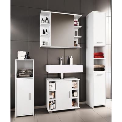 VCM Badmöbelset Badezimmer Set "Zalo I" Weiß 4-tlg.