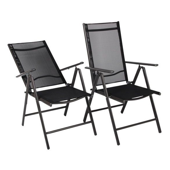 VCM Gartenstuhl 2er Set Anthrazit
