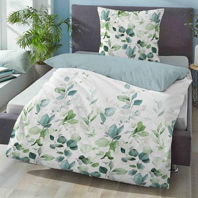 biberna Tencel Bettwäsche FLORAL aqua, 135x200 cm + 80x80 cm Image