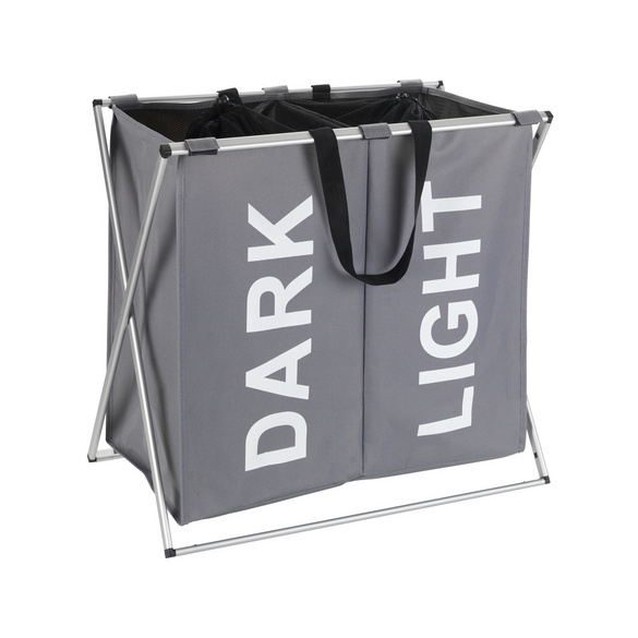 WENKO Wäschesammler Duo Grau, Wäschekorb, 120 l Image