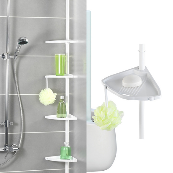 WENKO Teleskop Duschecke Compact Weiß, mit 4 Ablagen Image