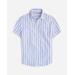 Short-Sleeve Slub Cotton-Hemp Blend Popover Shirt