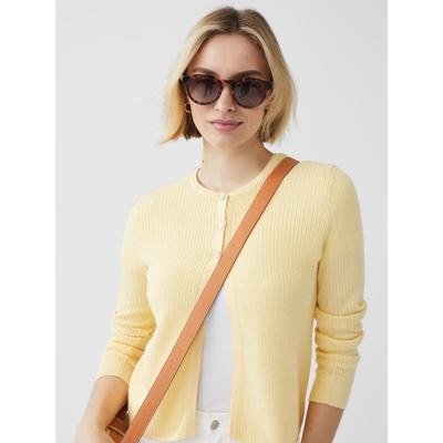 J.McLaughlin Women's Aleesha Cardigan Soft Yellow, Size Large | Cotton