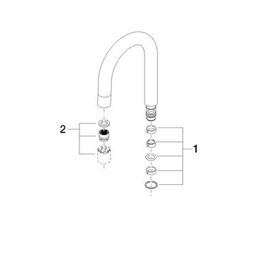 Dornbracht Auslauf Ersatzteile 90282221501 100 mm, 7 l/min. Messing gebürstet (23kt Gold) 90282221501-28 Image
