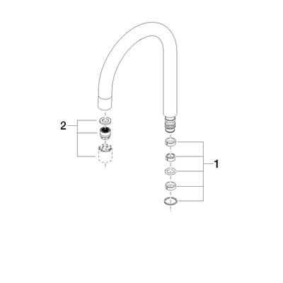 Dornbracht Auslauf Ersatzteile 90282221701 135 mm, 7 l/min. Champagne (22kt Gold) 90282221701-47 Image