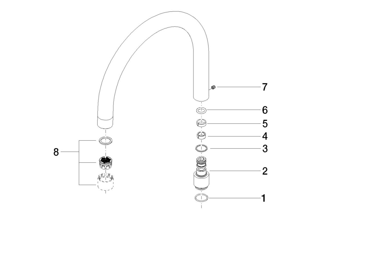 Dornbracht Auslauf Ersatzteile 90282222200 220 mm, 27-30 l/min. Schwarz matt 90282222200-33 Image