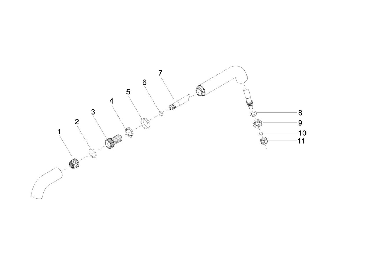 Dornbracht Auslauf Ersatzteile 90282226400 29 x 64 x 225 mm Platin 90282226400-08 Image