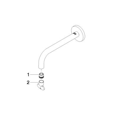Dornbracht Auslauf für Waschtisch Wand Ersatzteile 90282235100 190 mm, 5,68 l/min. Schwarz matt 90282235100-33 Image