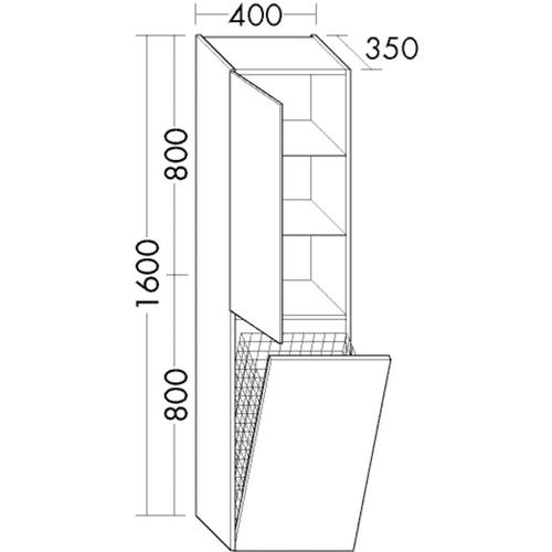 Burgbad Hochschrank Sinea Matt 1600x400x350 Lichtgrau Matt, HSQW040LF1764 HSQW040LF1764