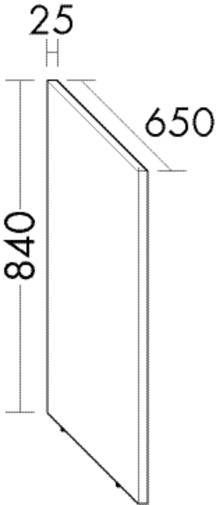 Burgbad Seitenteil Sys30 PG4 Sana 870x25x650 Eiche Schwarz, PBAD003F3449 PBAD003F3449 Image