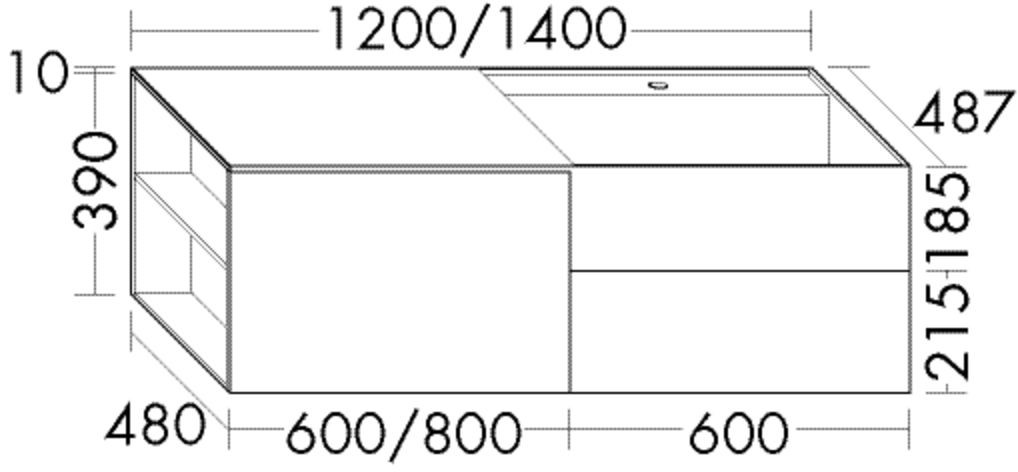 Burgbad Mineralguss Waschtisch-Set rc40 System PG1 Anthrazit Matt/Weiß Velvet, SFYH120LF4026C0037 SFYH120LF4026C0037 Image