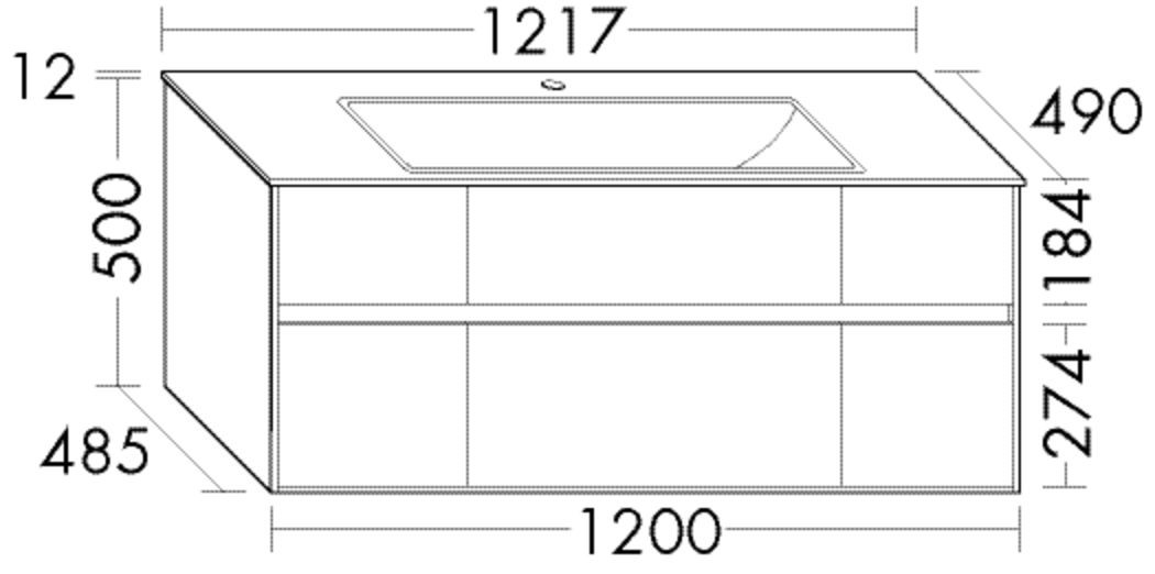 Burgbad Keramik Waschtisch-Set rc40 Schilf Ultramatt/Schwarz Matt, SGAB122F5759C0038 SGAB122F5759C0038 Image