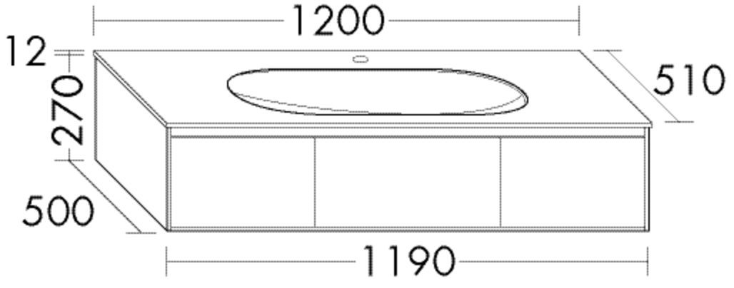 Burgbad Glas Waschtisch-Set rc40 Schilf Ultramatt/Dunkelgrau Hochglanz, SGAR120F5759A0121 SGAR120F5759A0121 Image
