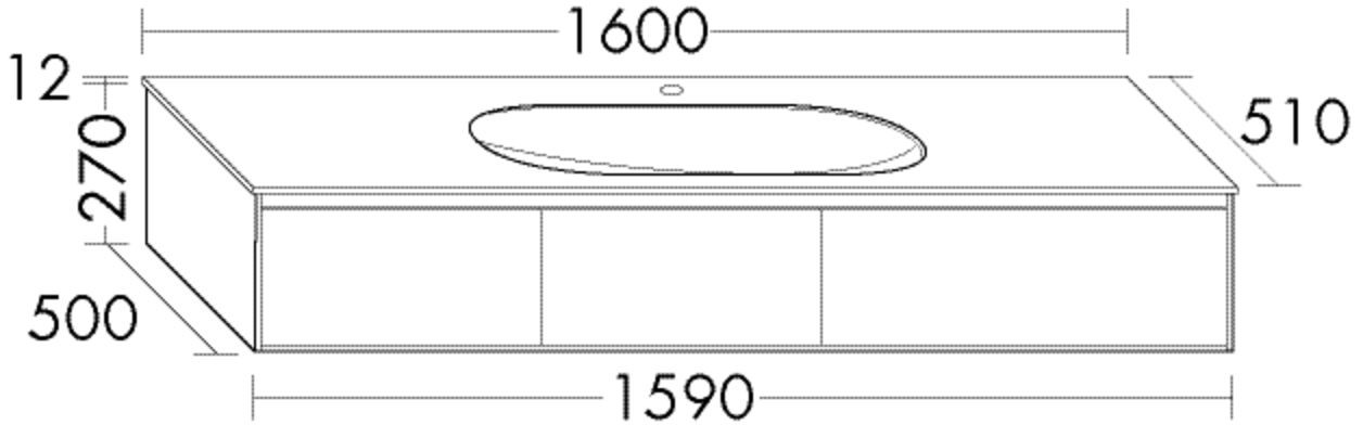 Burgbad Glas Waschtisch-Set rc40 Maple Natural/Schilf Hochglanz, SGAR160F4614A0048 SGAR160F4614A0048 Image