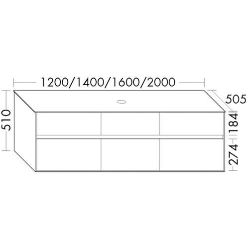 Burgbad Waschtischunterschrank rc40 Solitaire Matt Dunkelgrau Matt/Grau Matt, SGBA140F4511A0108 SGBA140F4511A0108