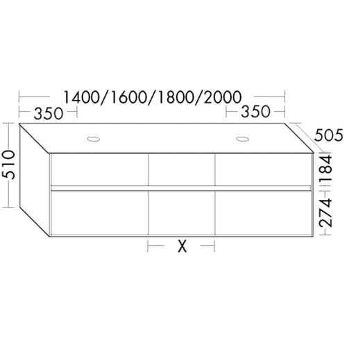 Burgbad Waschtischunterschrank rc40 Solitaire Matt Dunkelgrau Matt/Grau Matt, SGBE140F4511A0108 SGBE140F4511A0108