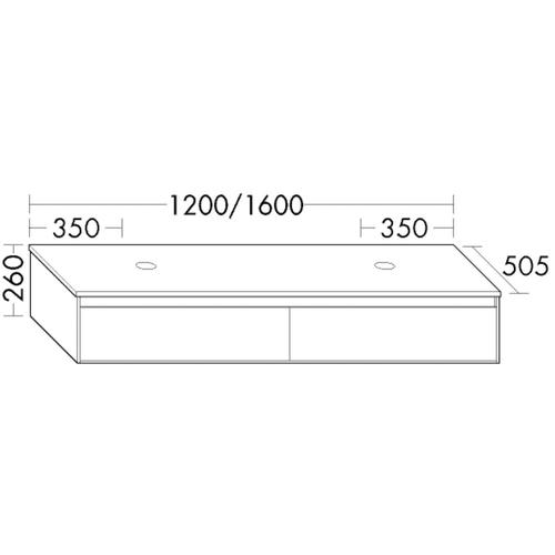 Burgbad Waschtischunterschrank rc40 Solitaire Matt Dunkelgrau Matt/Grau Matt, SGBF160F4511A0108 SGBF160F4511A0108