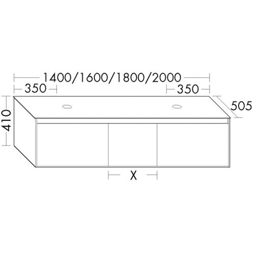 Burgbad Waschtischunterschrank rc40 Solitaire Matt Dunkelgrau Matt/Grau Matt, SGBV180F4511A0108 SGBV180F4511A0108