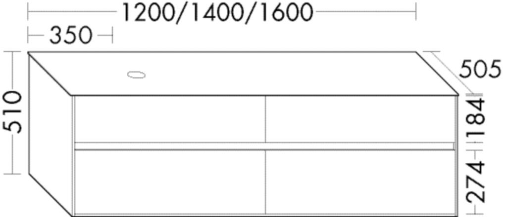 Burgbad Waschtischunterschrank rc40 Trend- oder RAL-Farbe HGL/Weiß Matt, SGGG140RF4533A0066 SGGG140RF4533A0066 Image