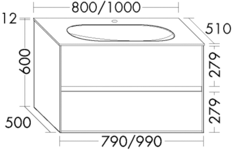 Burgbad Glas Waschtisch-Set rc40 Solitaire Matt Dunkelgrau Matt/Schilf Matt, SGKJ100F4511A0067 SGKJ100F4511A0067 Image